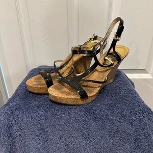 Michael Kors black wedge shoes